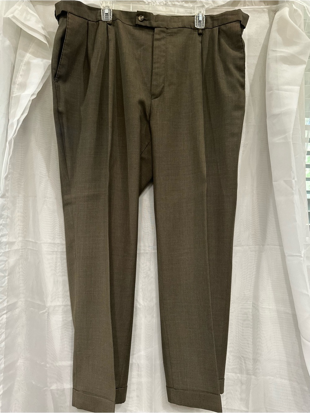 croft & barrow Men's Brown Pleated Dress Pants